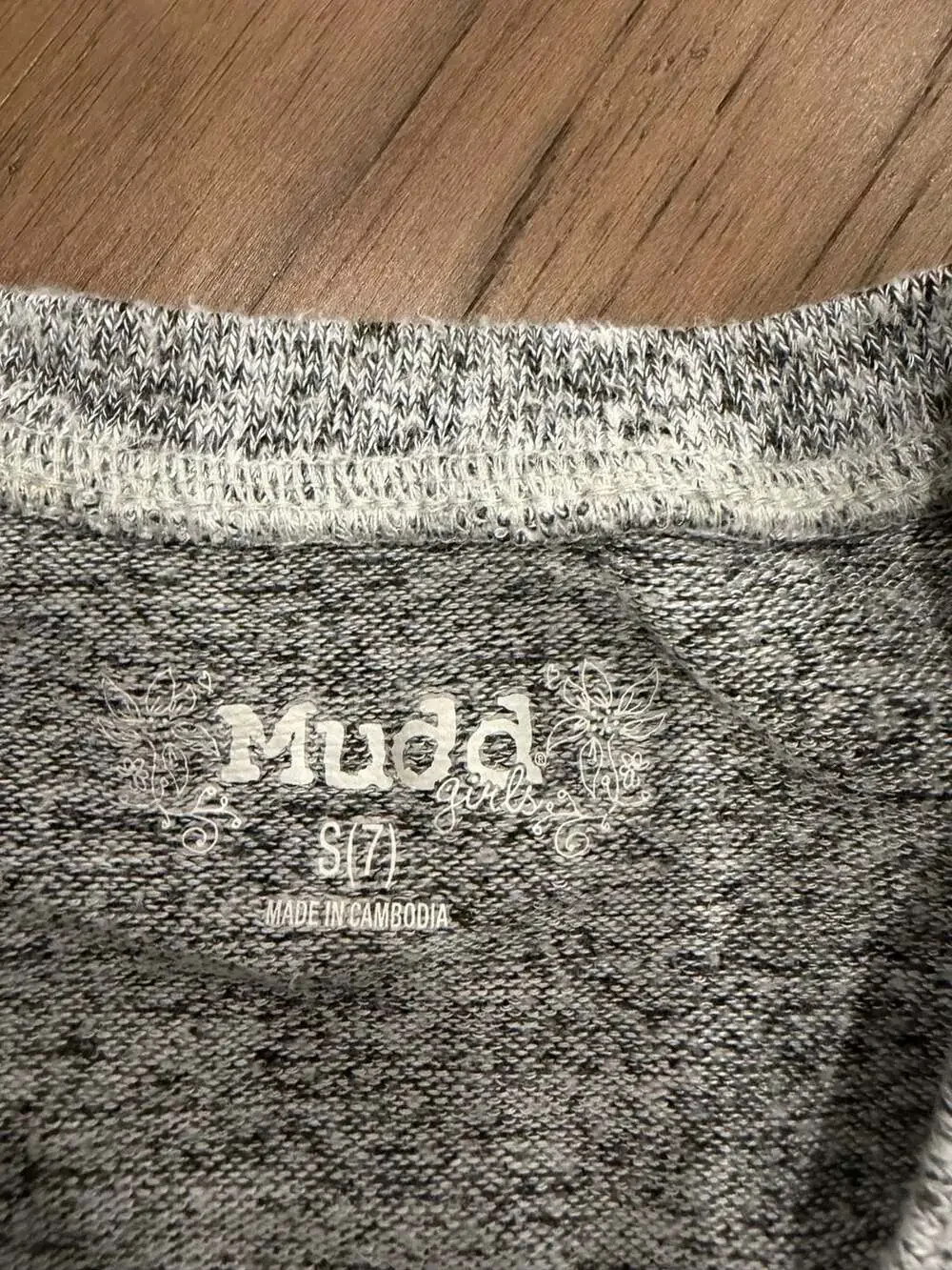 Mudd Girls Gray Gold Polka Dot Long Sleeve Peplum Top Size 7
